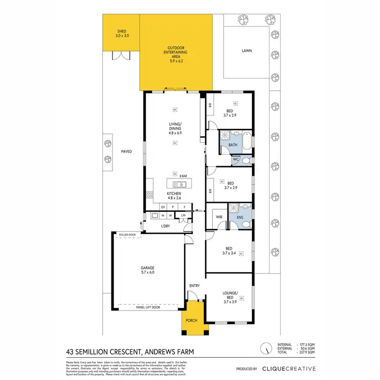 Floorplan of Homely house listing, 43 Semillon Crescent, Andrews Farm SA 5114