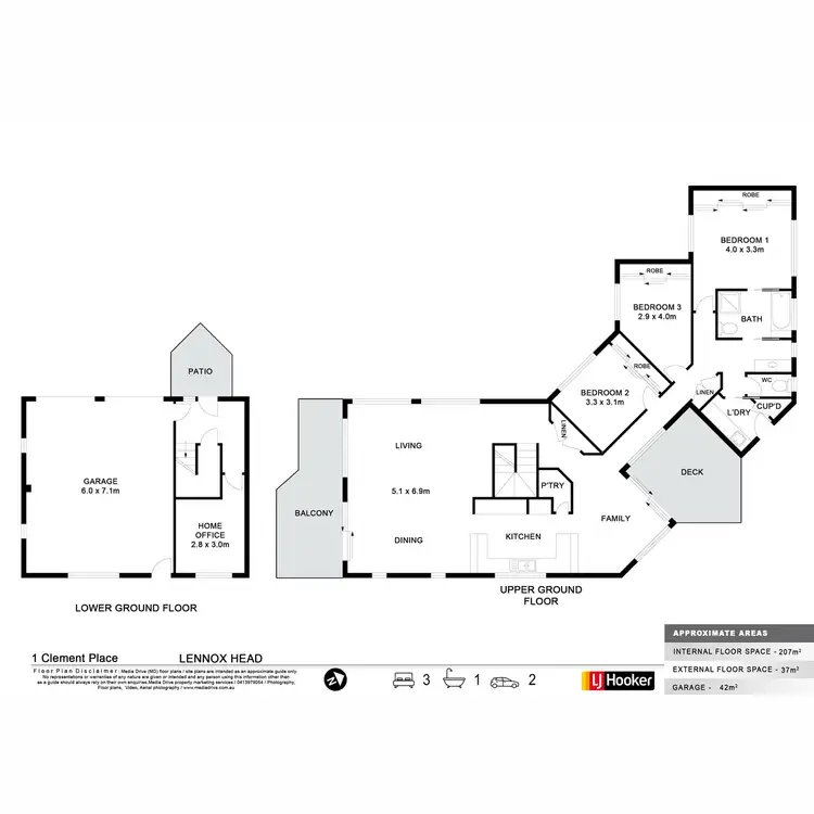 Floorplan of Homely house listing, 1 Clement Place, Lennox Head NSW 2478