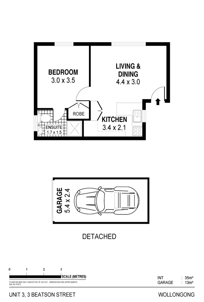 Floorplan of Homely unit listing, 3/3 Beatson Street, Wollongong NSW 2500