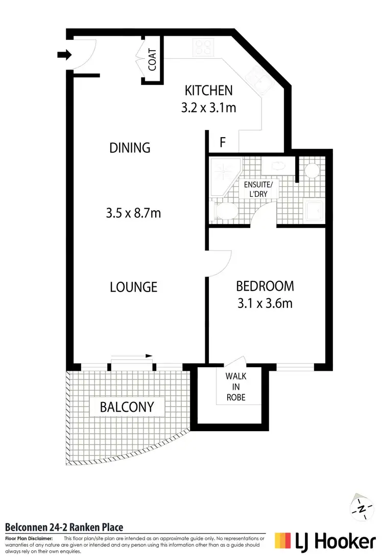 Floorplan of Homely unit listing, 24/2 Ranken Place, Belconnen ACT 2617
