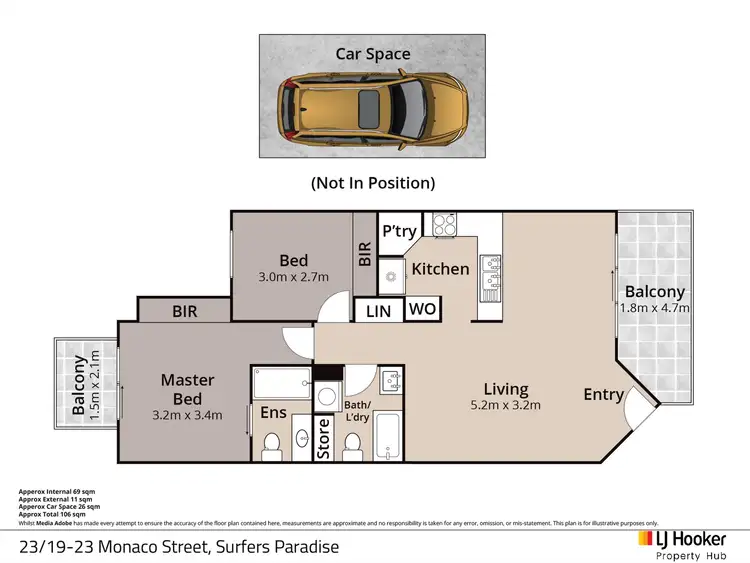Floorplan of Homely apartment listing, 23/19 Monaco Street, Surfers Paradise QLD 4217