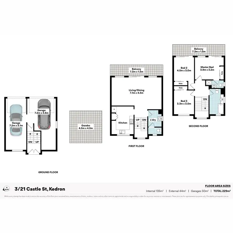 Floorplan of Homely townhouse listing, 3/21 Castle Street, Kedron QLD 4031
