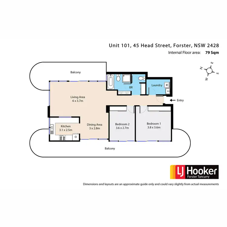 Floorplan of Homely unit listing, 101/45 Head Street, Forster NSW 2428