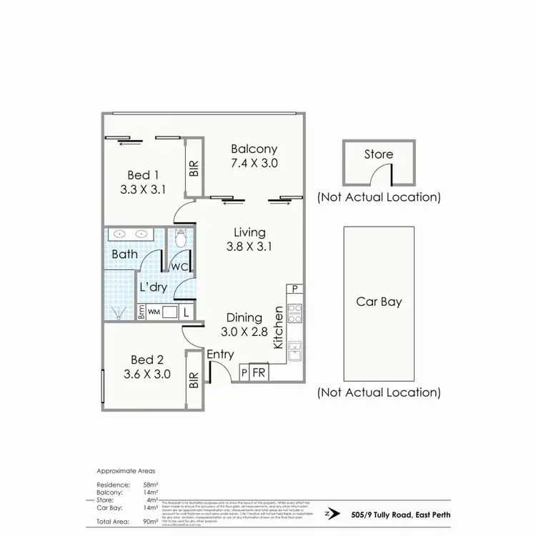 Floorplan of Homely apartment listing, 505/9 Tully Road, East Perth WA 6004