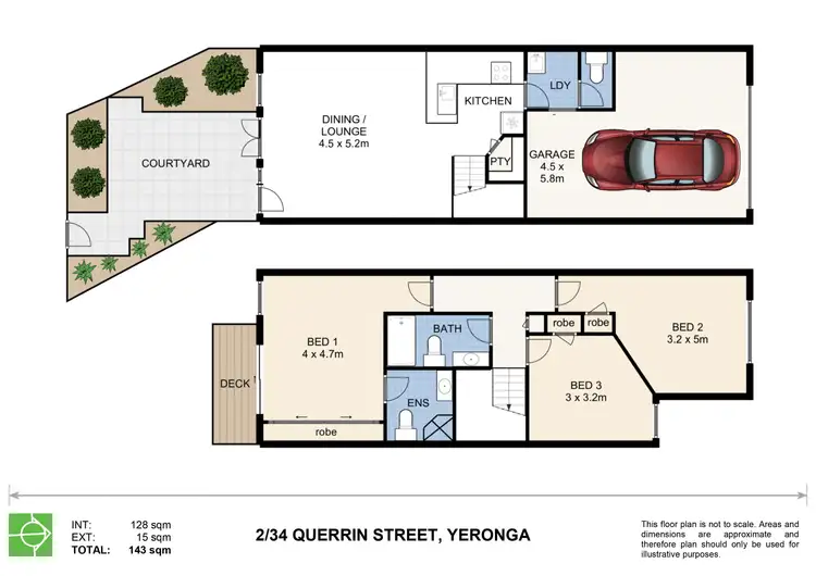 Floorplan of Homely townhouse listing, 2/34 Querrin Street, Yeronga QLD 4104