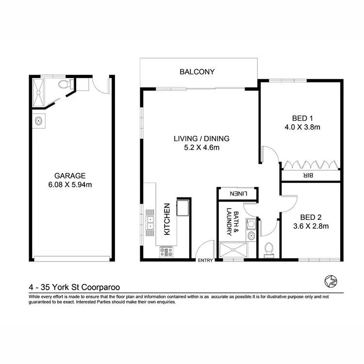 Floorplan of Homely unit listing, 4/35 York Street, Coorparoo QLD 4151