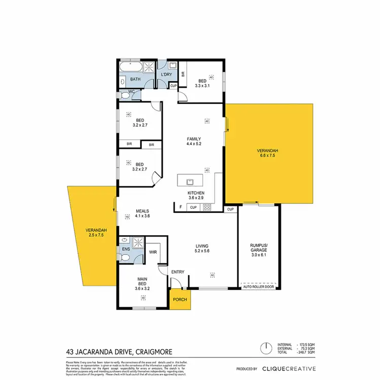 Floorplan of Homely house listing, 43 Jacaranda Drive, Craigmore SA 5114