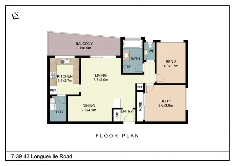 Floorplan of Homely apartment listing, 7/39-43 Longueville Road, Lane Cove NSW 2066
