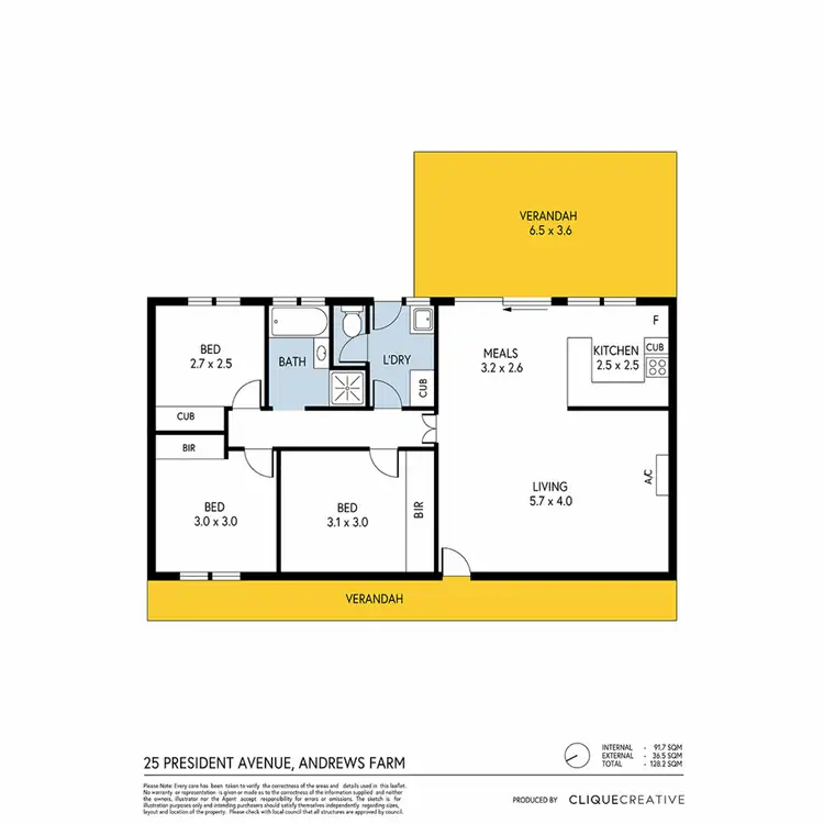 Floorplan of Homely house listing, 25 President Avenue, Andrews Farm SA 5114