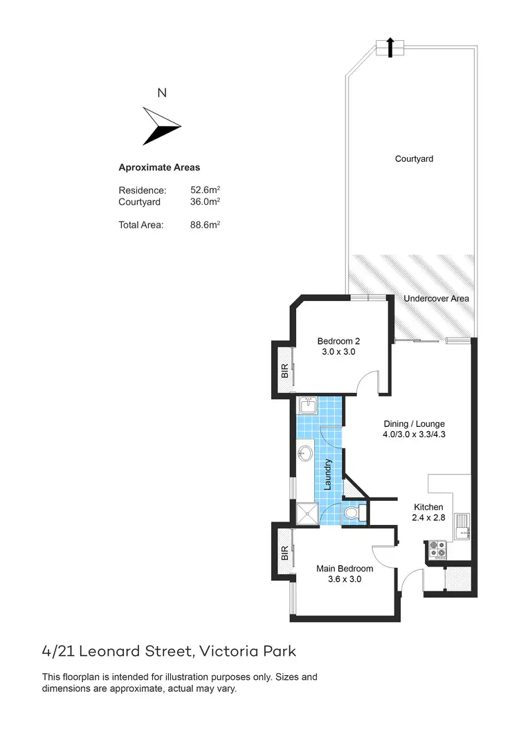 Floorplan of Homely apartment listing, 4/21 Leonard Street, Victoria Park WA 6100