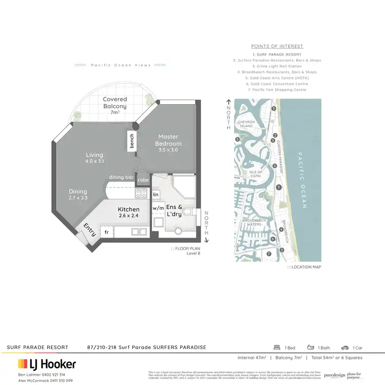 Floorplan of Homely apartment listing, 87/210-218 Surf Parade, Surfers Paradise QLD 4217