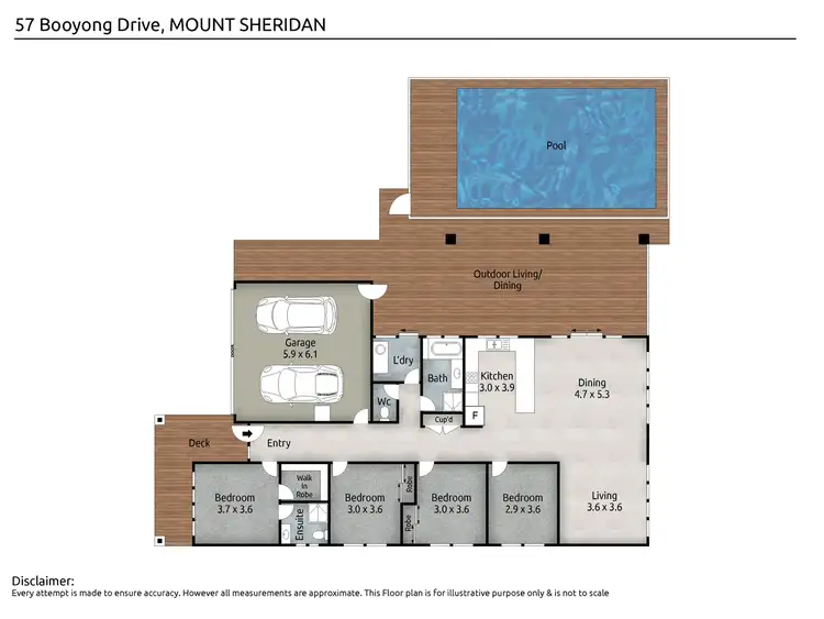 Floorplan of Homely house listing, 57 Booyong Drive, Mount Sheridan QLD 4868