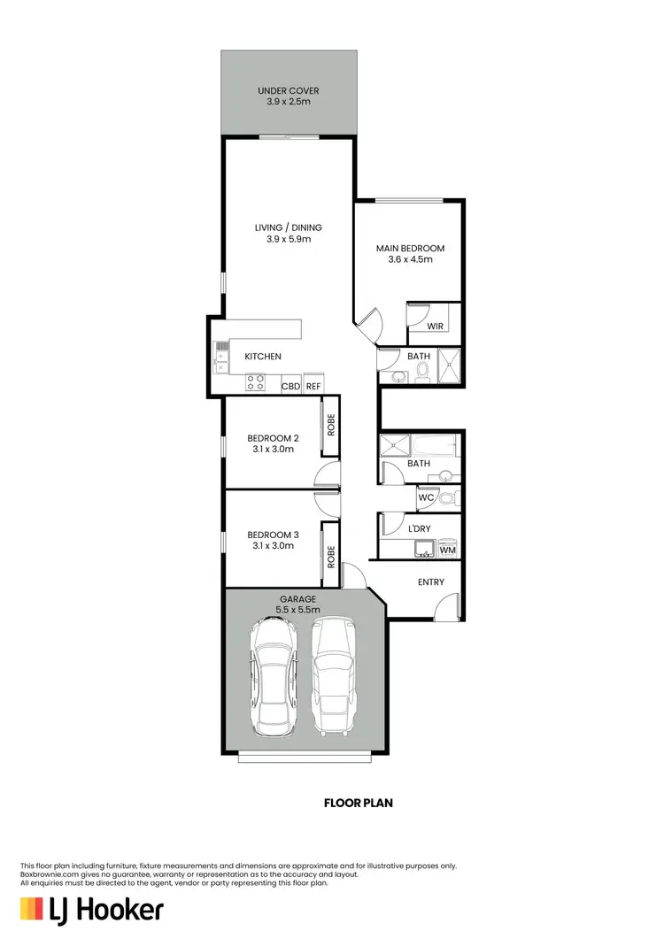 Floorplan of Homely semi-detached listing, 1/4 Benson Street, Ormeau QLD 4208