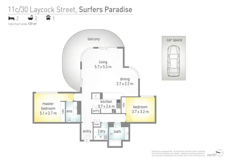Floorplan of Homely apartment listing, 11C/30 Laycock, Surfers Paradise QLD 4217