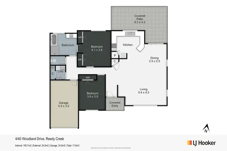 Floorplan of Homely semi-detached listing, 4/40 Woodland Drive, Reedy Creek QLD 4227