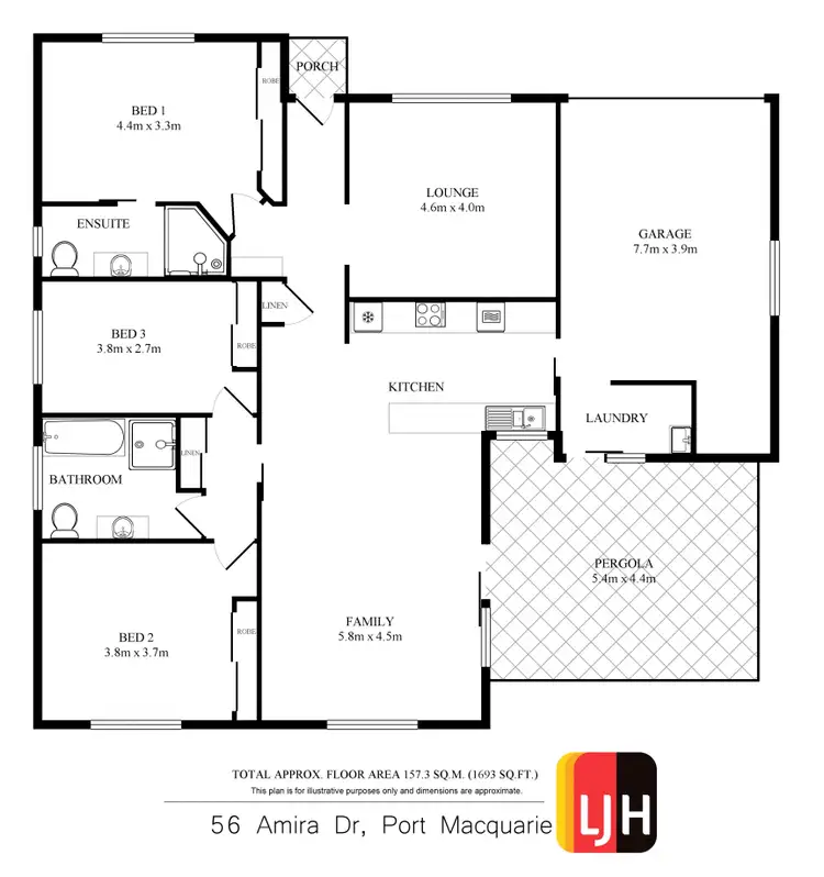 Floorplan of Homely house listing, 56 Amira Drive, Port Macquarie NSW 2444