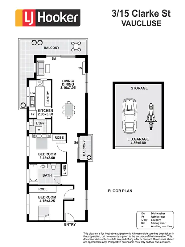 Floorplan of Homely unit listing, 3/15 Clarke Street, Vaucluse NSW 2030