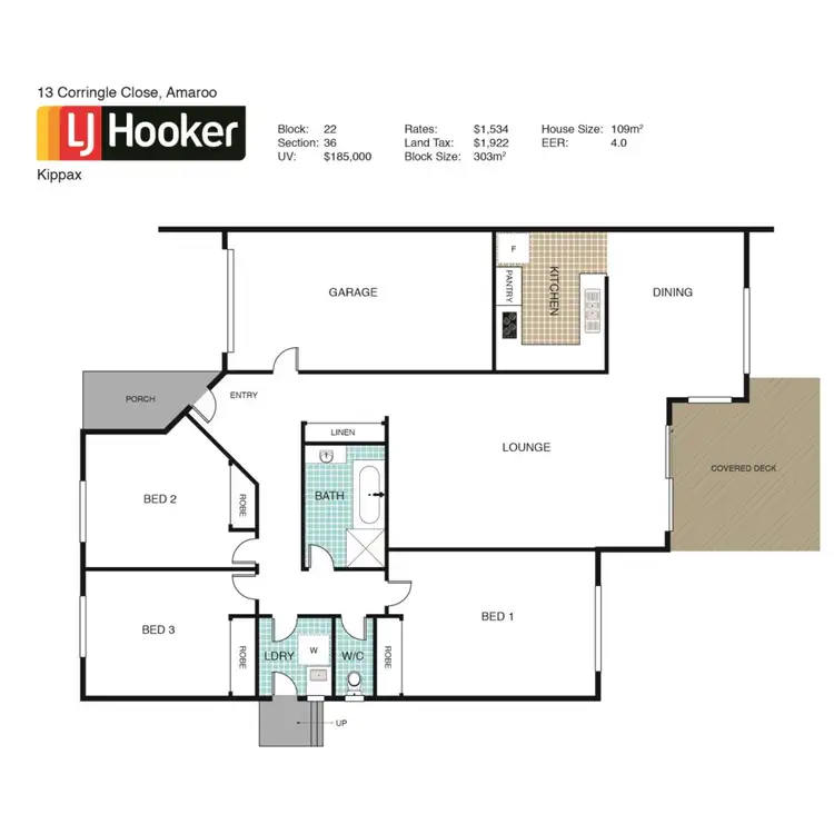 Floorplan of Homely semi-detached listing, 13 Corringle Close, Amaroo ACT 2914