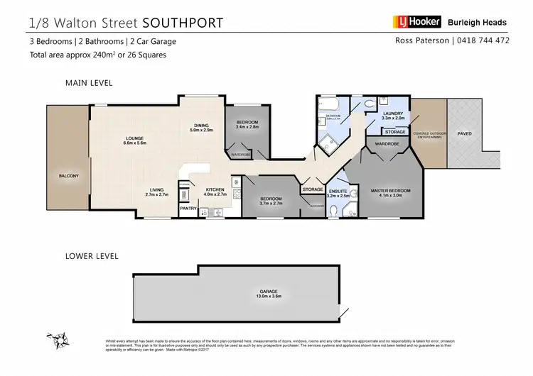 Floorplan of Homely semi-detached listing, 1/8 Walton Street, Southport QLD 4215