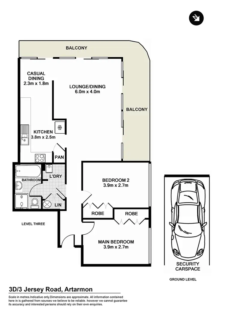 Floorplan of Homely apartment listing, 3D/3 Jersey Road, Artarmon NSW 2064