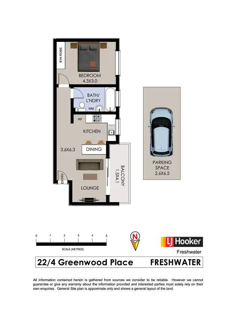 Floorplan of Homely unit listing, 22/4 Greenwood Place, Freshwater NSW 2096