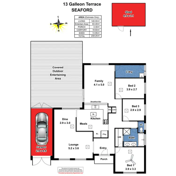 Floorplan of Homely house listing, 13 Galleon Terrace, Seaford SA 5169