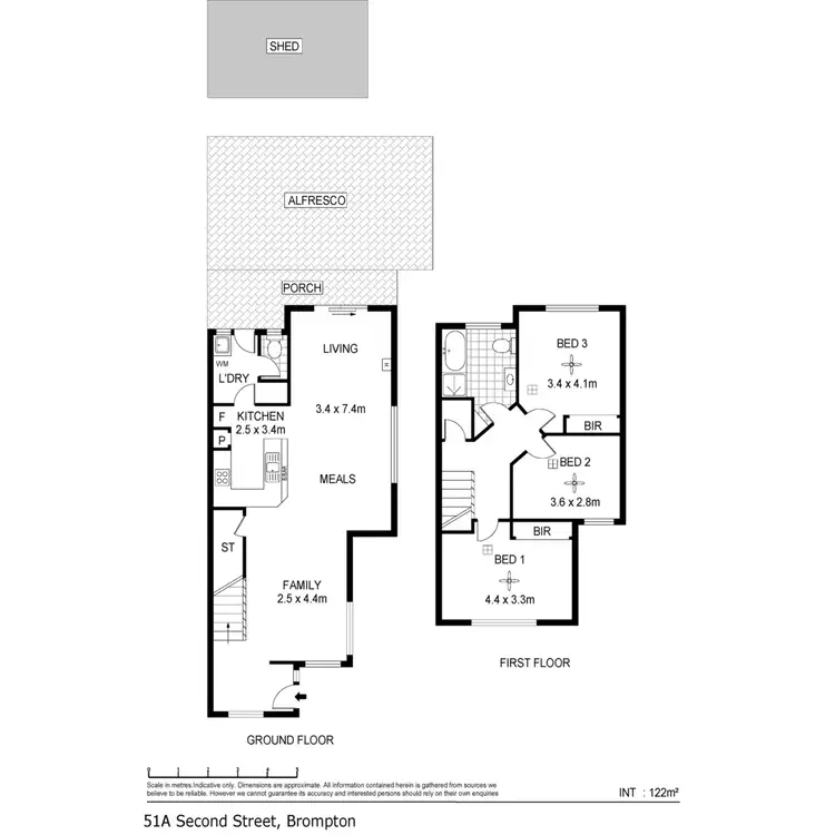 Floorplan of Homely townhouse listing, 51A Second Street, Brompton SA 5007