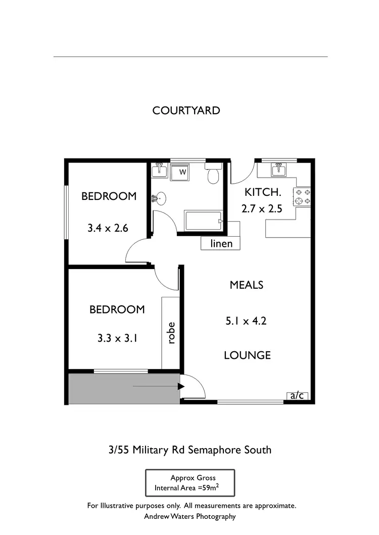 Floorplan of Homely unit listing, 3/55 Military Road, Semaphore South SA 5019