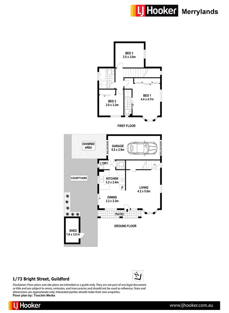 Floorplan of Homely townhouse listing, 1/73 Bright Street, Guildford NSW 2161