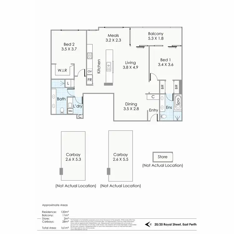 Floorplan of Homely apartment listing, 20/20 Royal Street, East Perth WA 6004