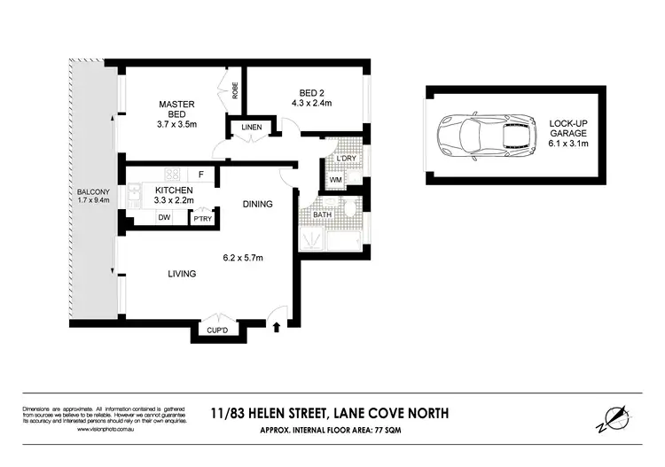 Floorplan of Homely unit listing, 11/83-85 Helen Street, Lane Cove NSW 2066