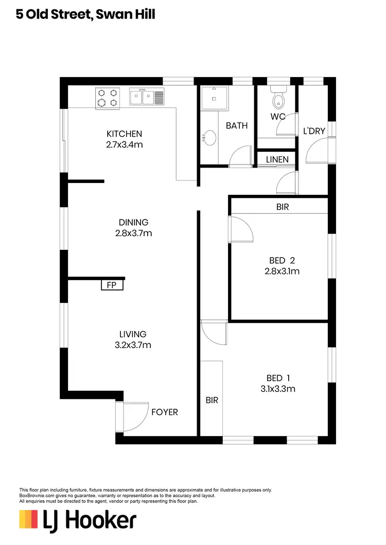 Floorplan of Homely house listing, 5 Old Street, Swan Hill VIC 3585