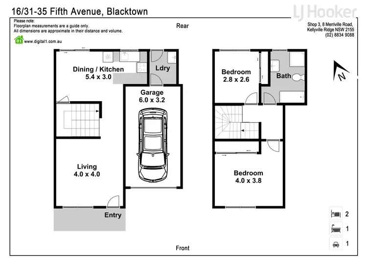 Floorplan of Homely townhouse listing, 16/31-35 Fifth Avenue, Blacktown NSW 2148