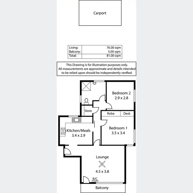 Floorplan of Homely unit listing, 4/497 Tapleys Hill Road, Fulham Gardens SA 5024