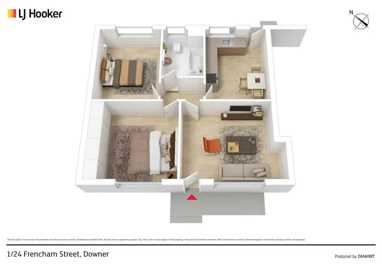 Floorplan of Homely apartment listing, 1/24 Frencham Street, Downer ACT 2602