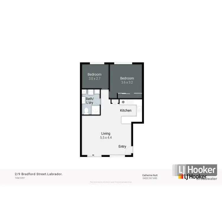 Floorplan of Homely unit listing, 2/9 Bradford Street, Labrador QLD 4215