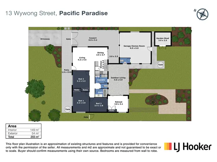 Floorplan of Homely house listing, 13 Wywong Street, Pacific Paradise QLD 4564