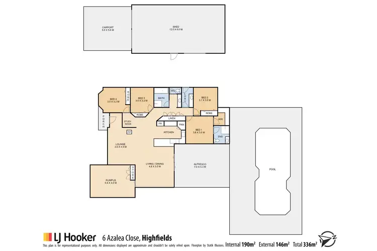 Floorplan of Homely house listing, 6 Azalea Close, Highfields QLD 4352