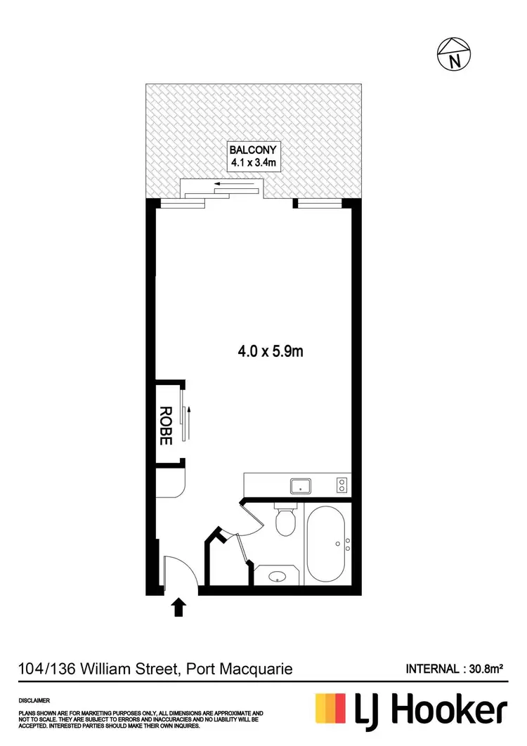 Floorplan of Homely apartment listing, 104/136 William Street, Port Macquarie NSW 2444