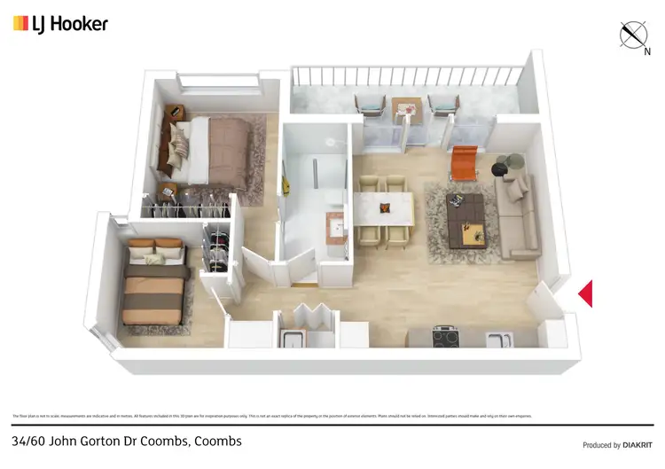 Floorplan of Homely apartment listing, 34/60 John Gorton Drive, Coombs ACT 2611