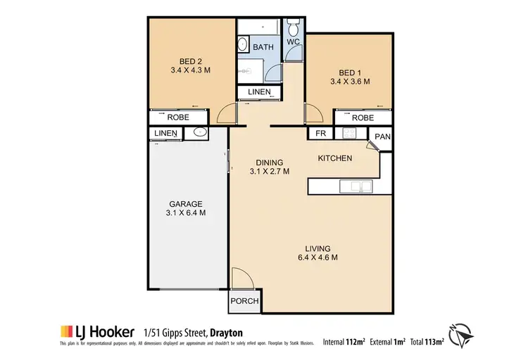 Floorplan of Homely unit listing, 1/51 Gipps Street, Drayton QLD 4350