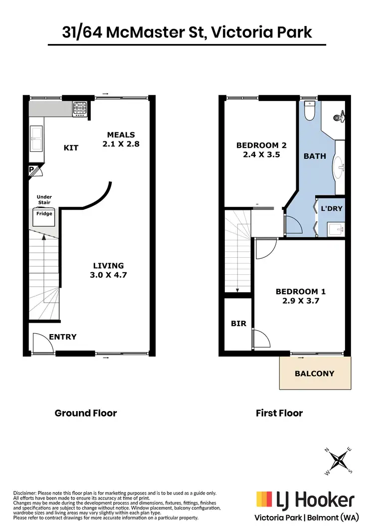Floorplan of Homely townhouse listing, 31/64 McMaster Street, Victoria Park WA 6100