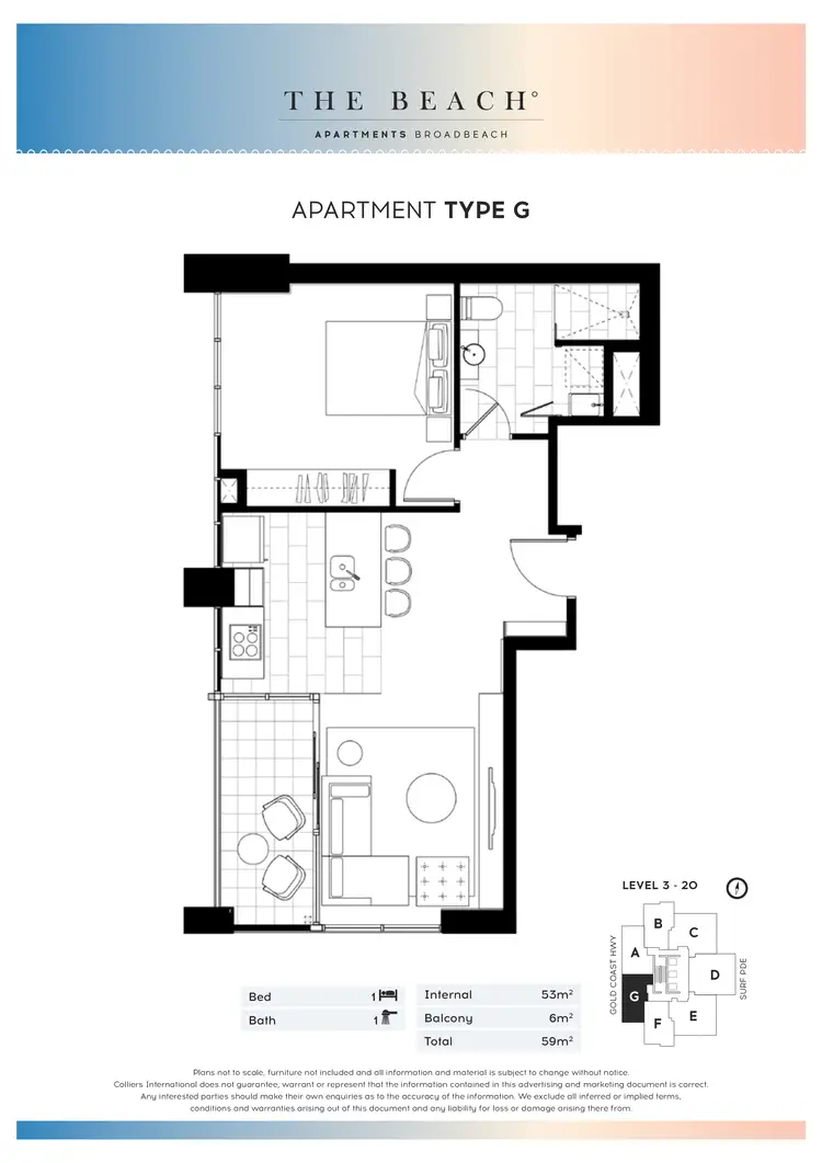 Floorplan of Homely apartment listing, Unit 307/2663 Gold Coast Highway, Broadbeach QLD 4218