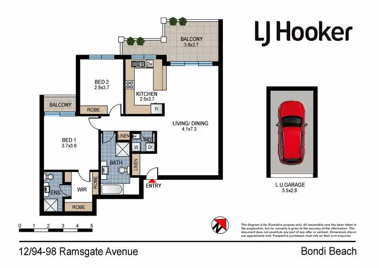 Floorplan of Homely apartment listing, 12/94-98 Ramsgate Avenue, Bondi Beach NSW 2026