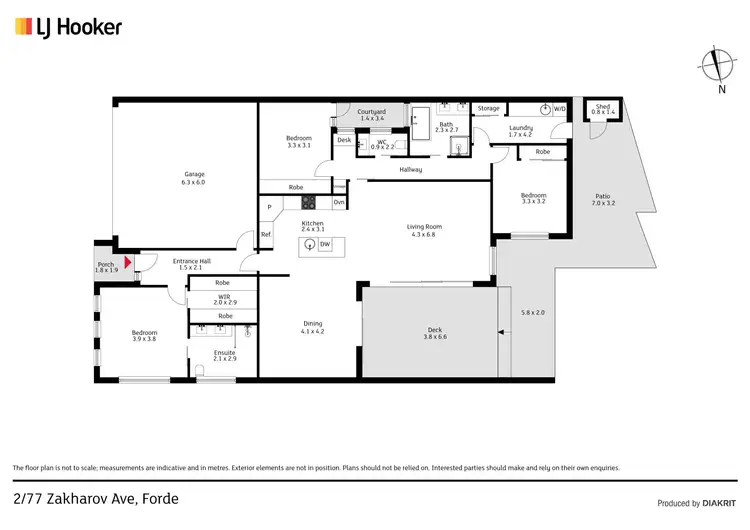Floorplan of Homely townhouse listing, 2/77 Zakharov Avenue, Forde ACT 2914