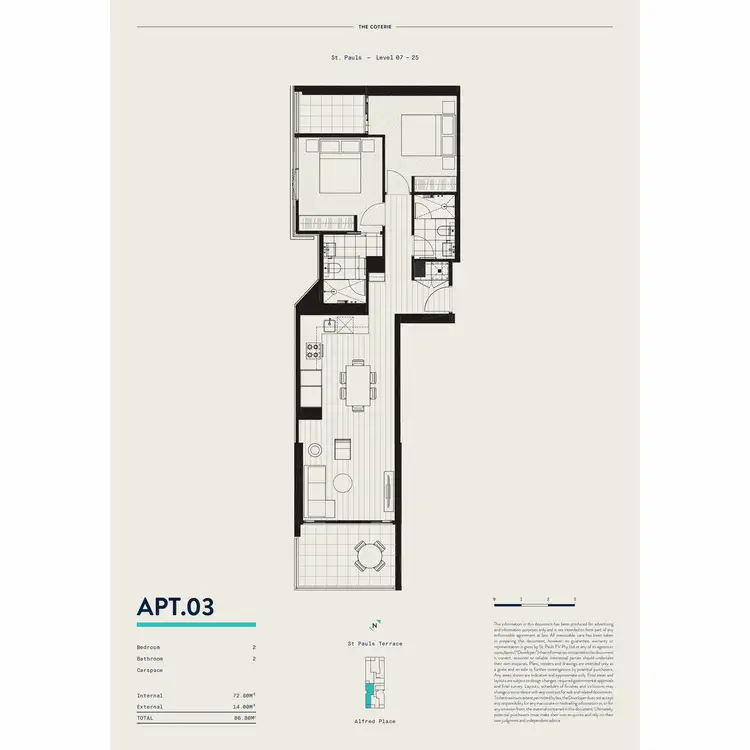 Floorplan of Homely apartment listing, 1604/365 St Pauls Terrace, Fortitude Valley QLD 4006