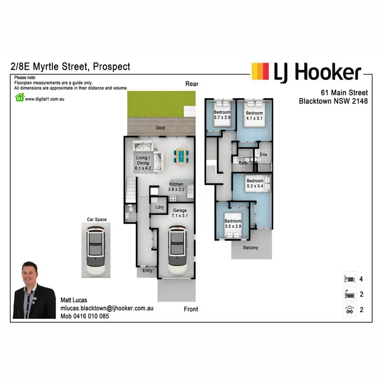 Floorplan of Homely townhouse listing, 2/8E Myrtle Street, Prospect NSW 2148