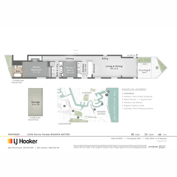 Floorplan of Homely apartment listing, 1/540 Marine Parade, Biggera Waters QLD 4216