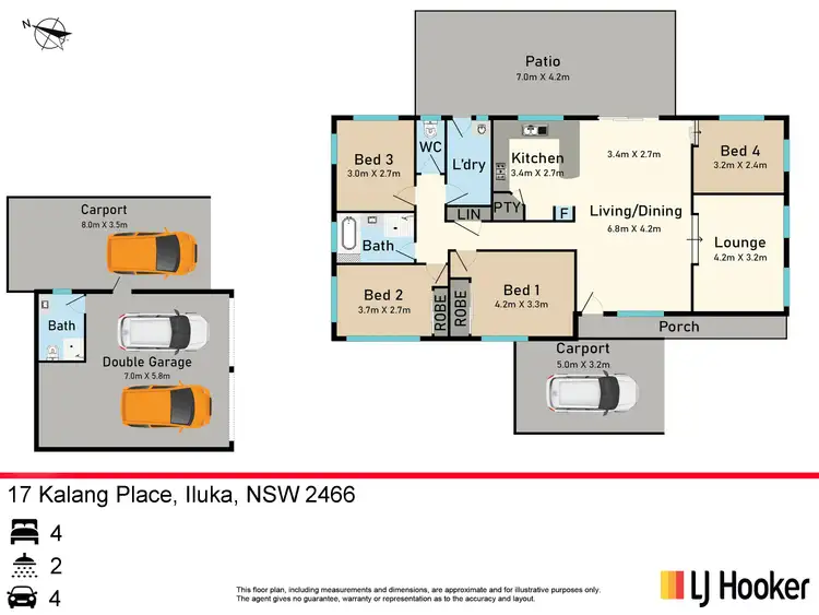 Floorplan of Homely house listing, 17 Kalang Place, Iluka NSW 2466