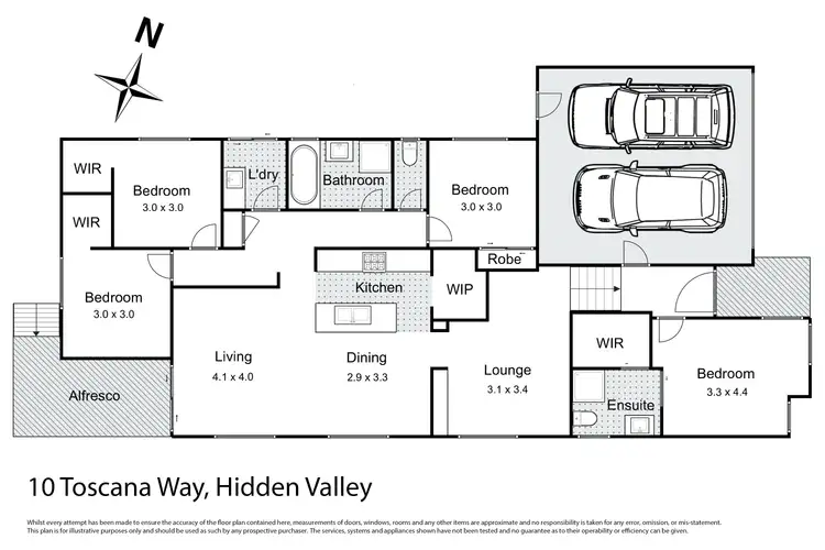 Floorplan of Homely house listing, 10 Toscana Way, Hidden Valley VIC 3756